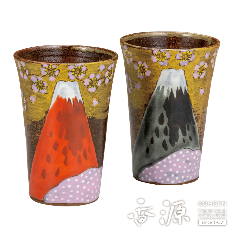 九谷焼 2個セット ペア 色絵華唐草 フリーカップ コップ タンブラー お茶 ビール 和食器 日本製 ギフト おうち ごはん うつわ 陶器 九谷焼 ペアマグカップ 金唐草 ＜和食器 マグカップ ペア