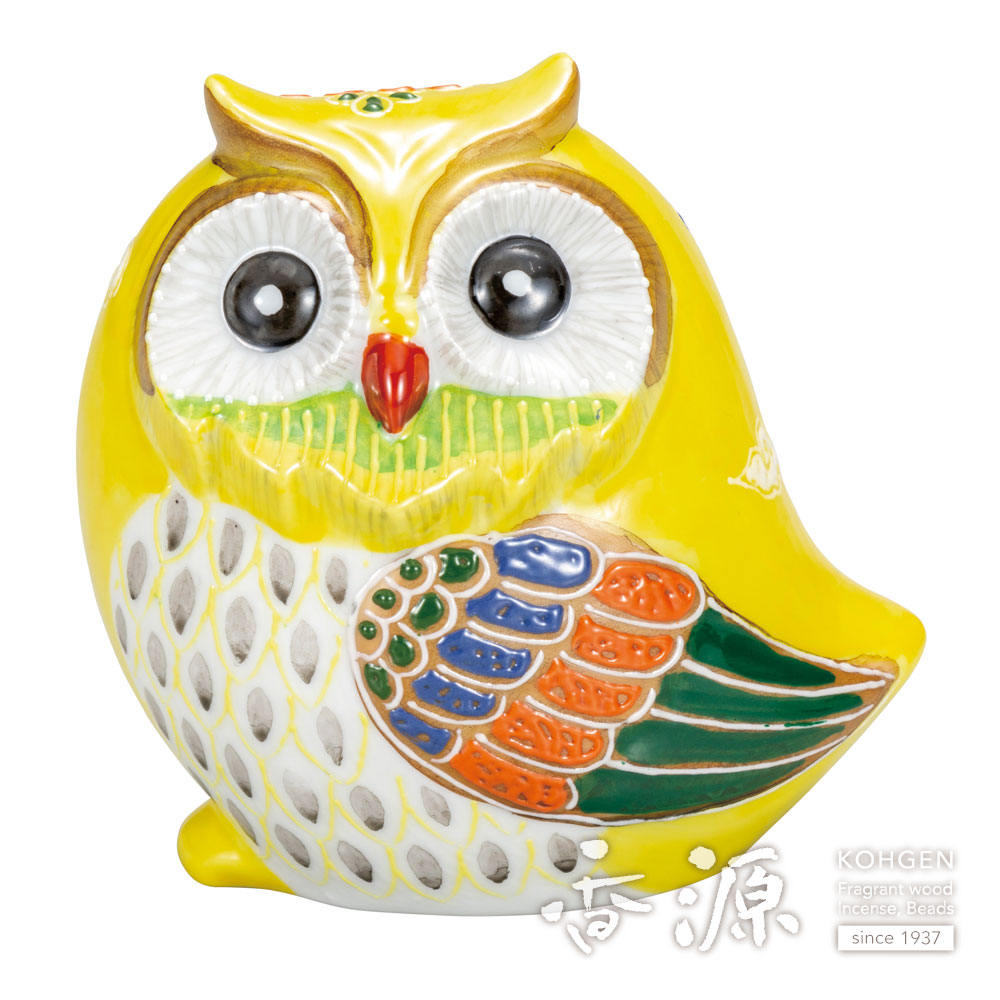 九谷焼 3.2号ふくろう 黄盛の通販 - お香専門店香源 レビュー一覧 |香