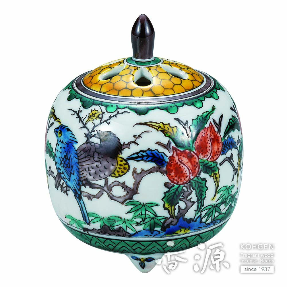 古九谷 香炉 阿古陀香炉 古美術 古九谷 香炉 銀火屋 時代物 DT187
