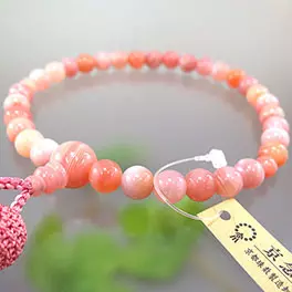 女性用数珠 桃縞瑪瑙 8mm玉 共仕立て 新珊瑚房の通販 - お香専門