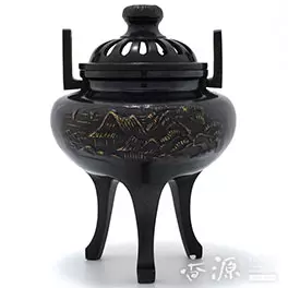 銅製:舟香炉 香炉/香器『高岡銅器【福兎/宝袋香炉】銅製/金寿堂作』竹中銅器